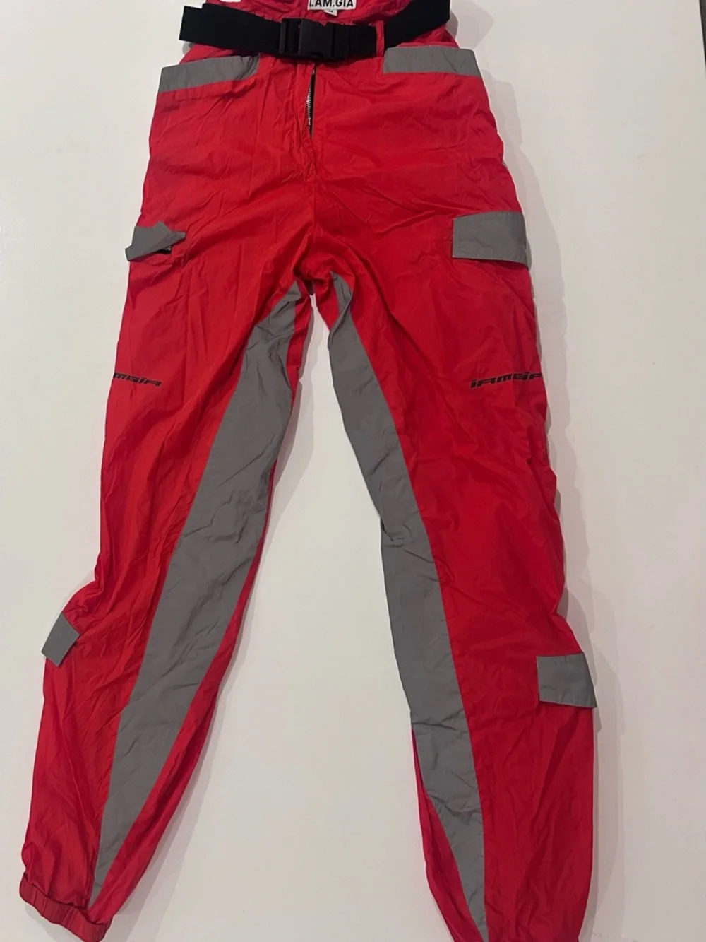 I.AM.GIA Red and Silver Reflective Joggers (Medium) - Picture 2 of 6